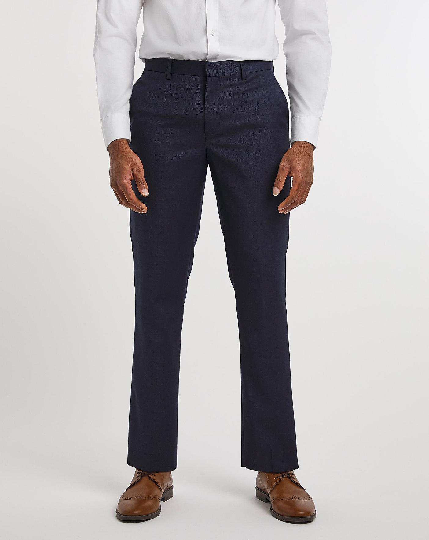 River Island textured slim suit trousers in grey check | ASOS