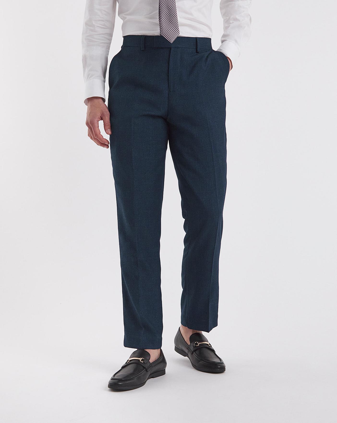 Buy Men Navy Solid Regular Fit Trousers Online - 713125 | Van Heusen