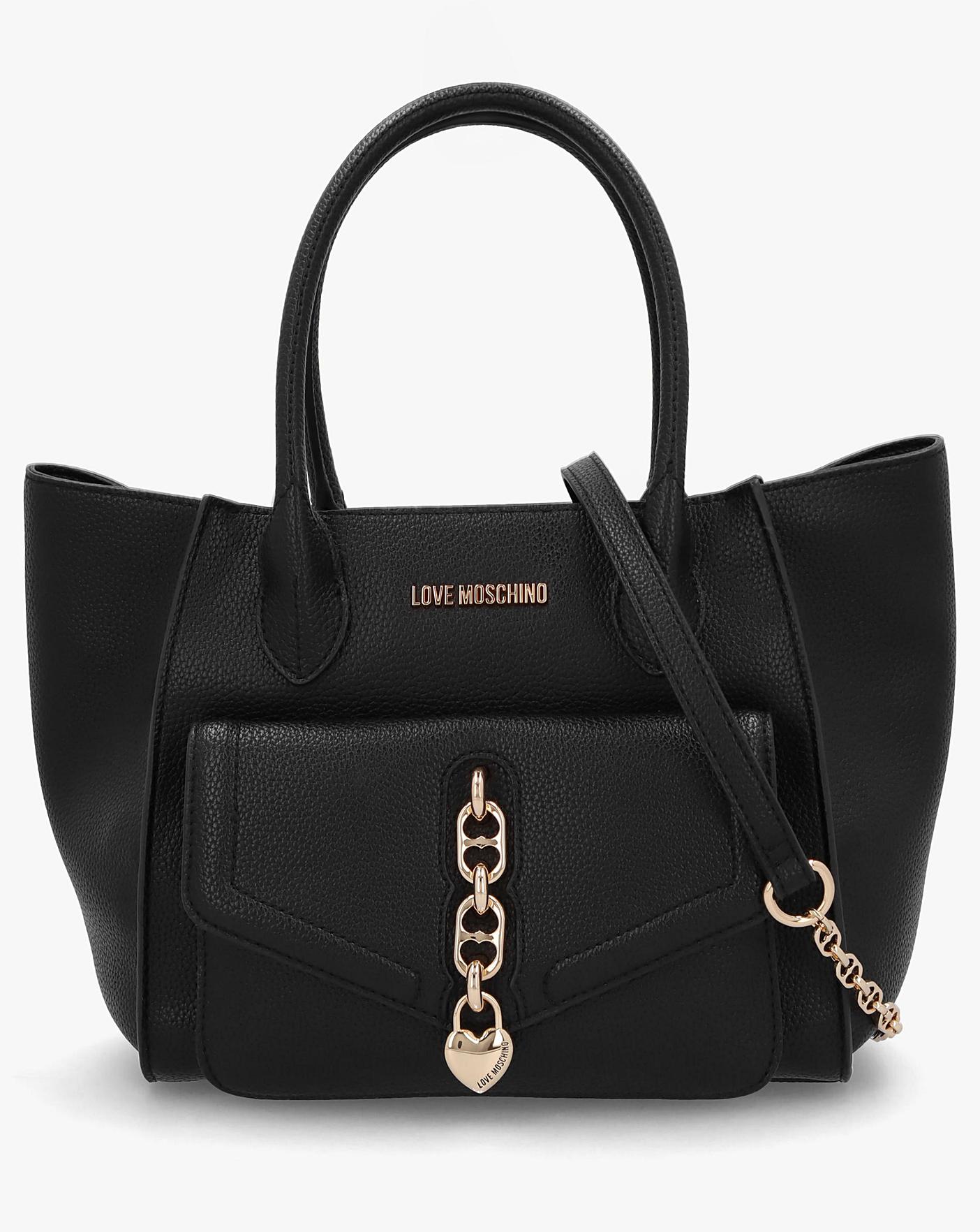 Love Moschino Link Black Logo Tote Bag Simply Be