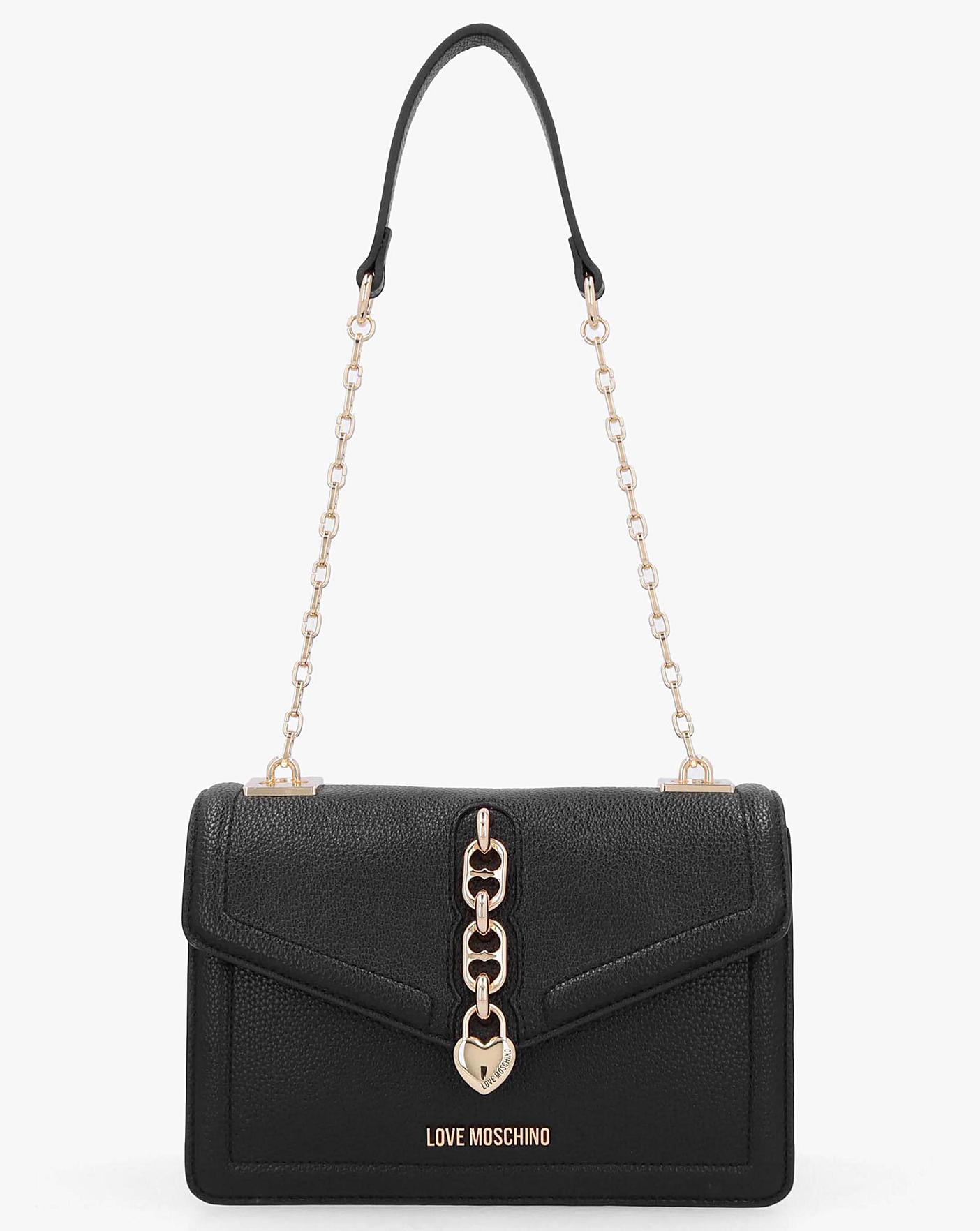Moschino leather logo shoulder bag sale