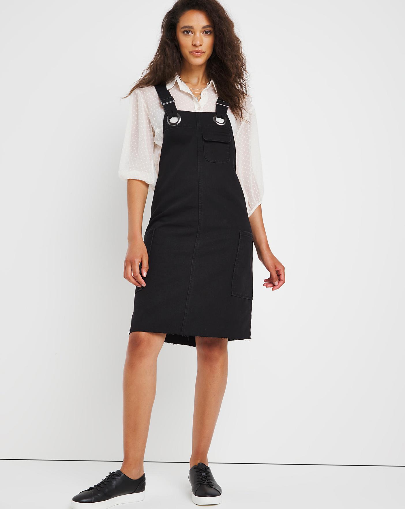 long black pinafore dress