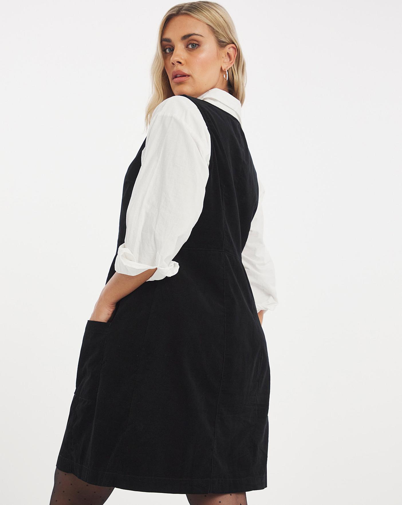 longer length pinafore dress