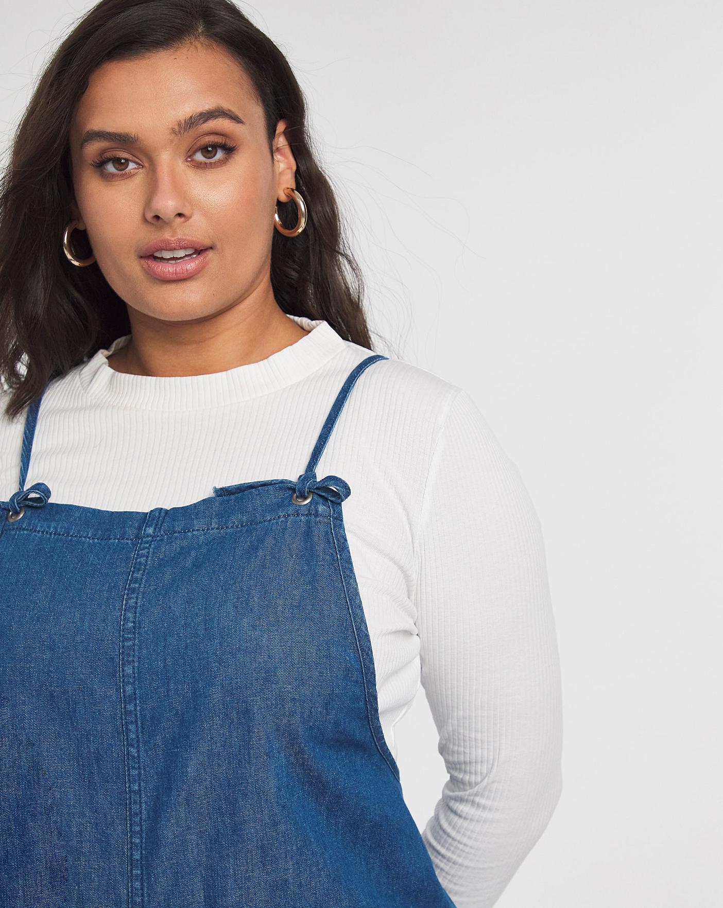 Dark Blue Denim Romper Dungaree | Simply Be