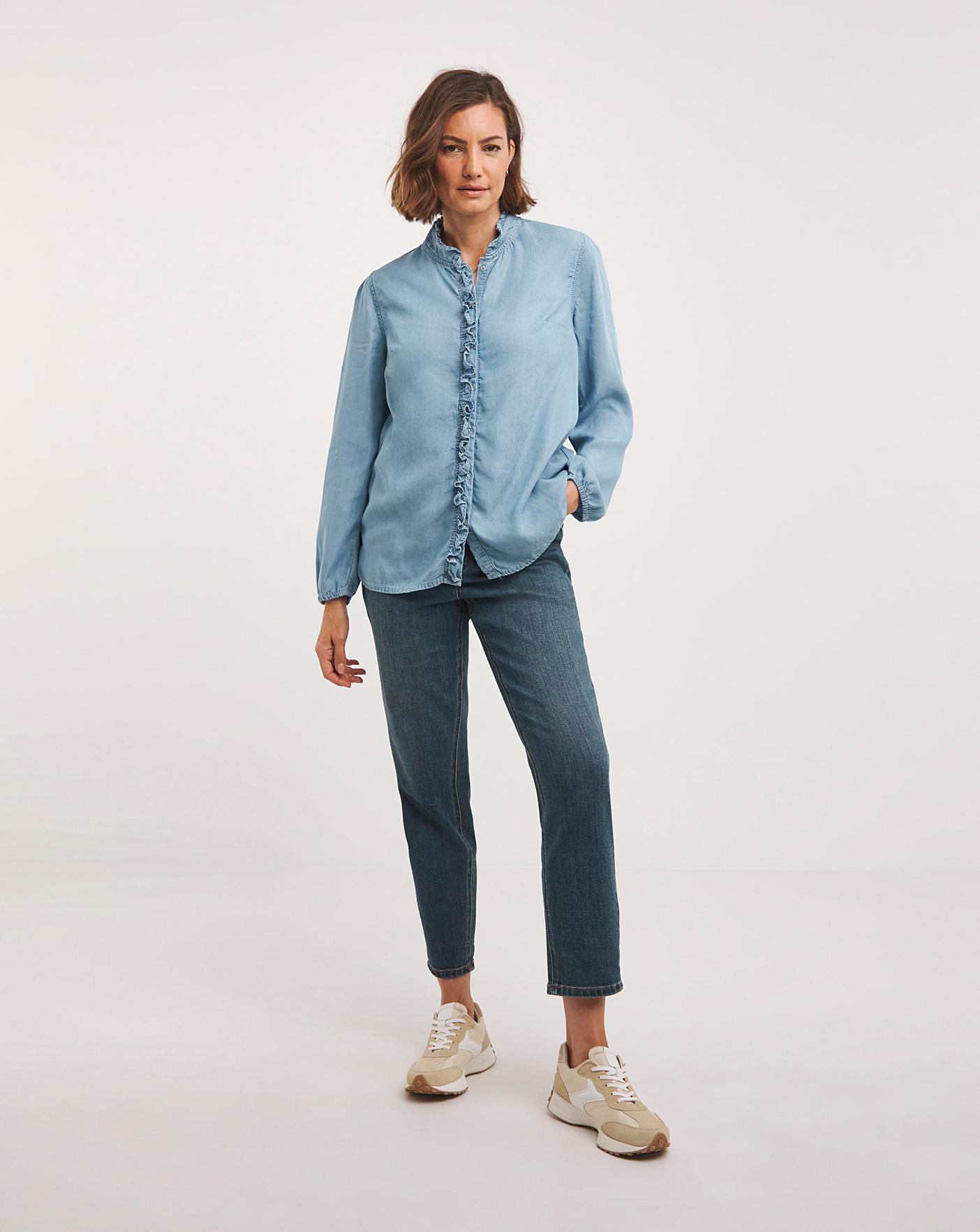 Denim shirt best sale and sweater