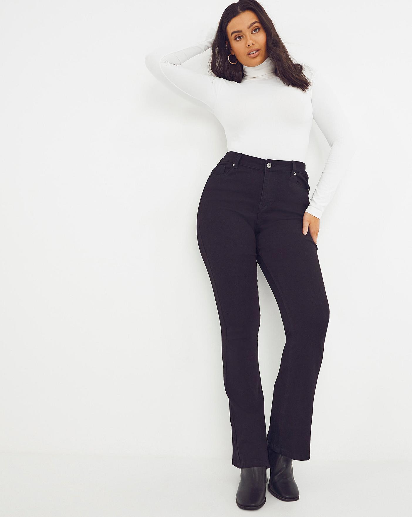 high waisted bootcut jeans black