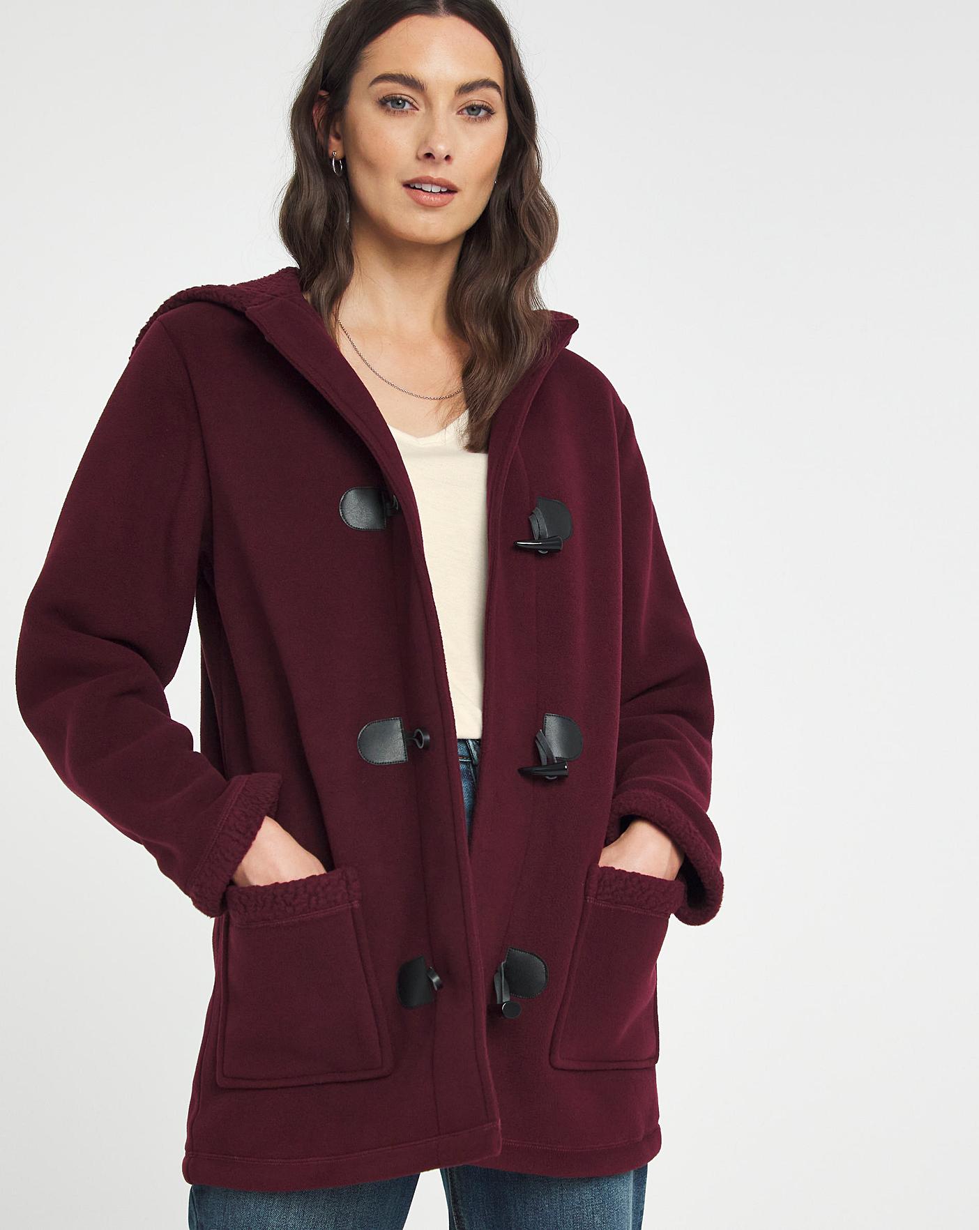 Fleece duffle shop coat womens