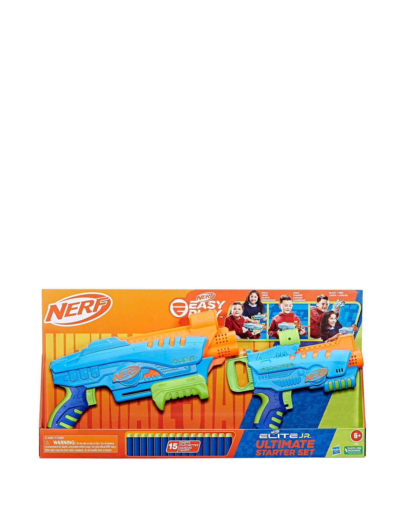 NERF Elite Junior Ultimate Starter Set, 2 Easy Play Blasters, 15 Darts for  Kids Outdoor Games, Ages 6 & Up