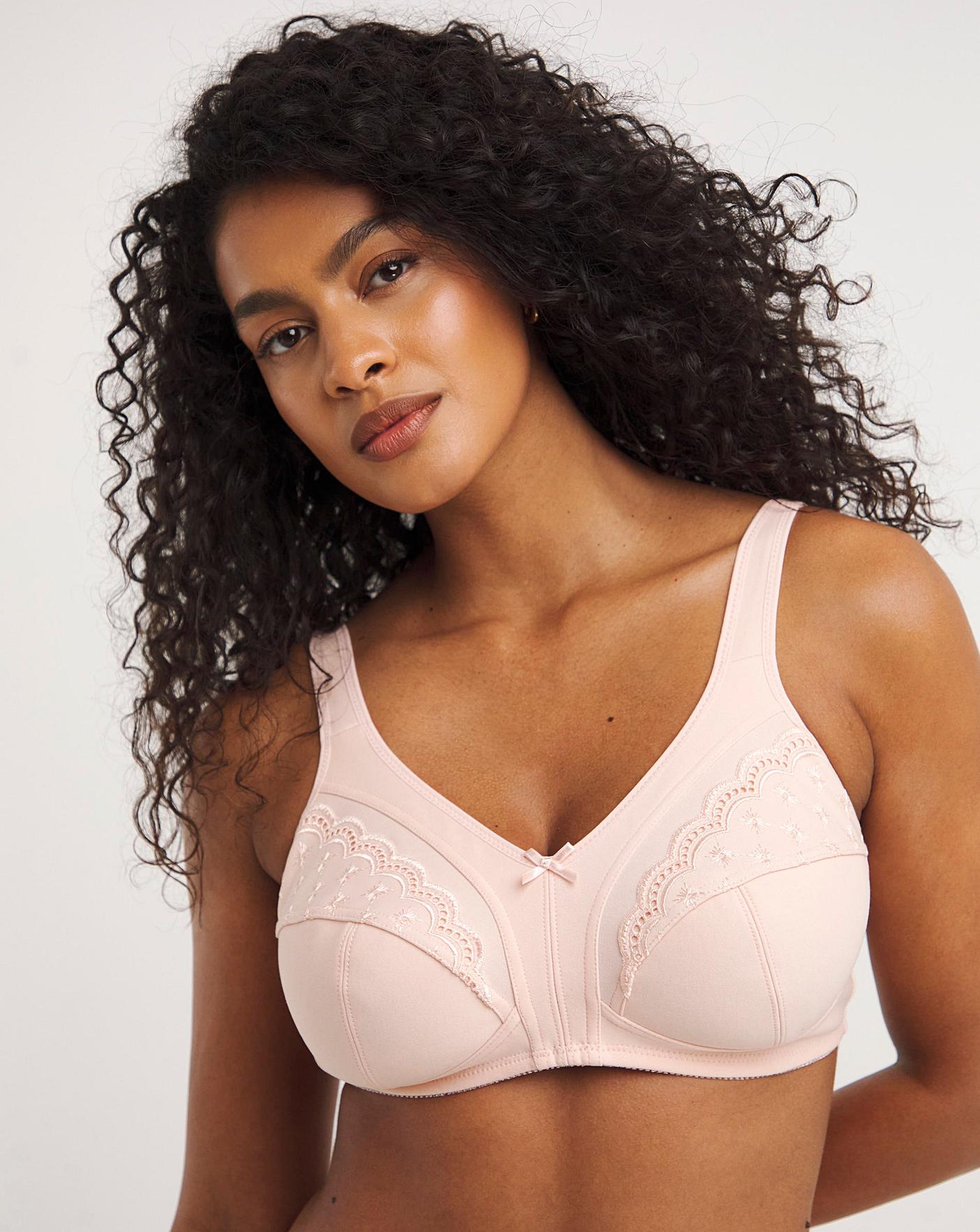 Marks & Spencer Women's Embroidered Total Support Non Wired Full Cup Bra -  Almond 