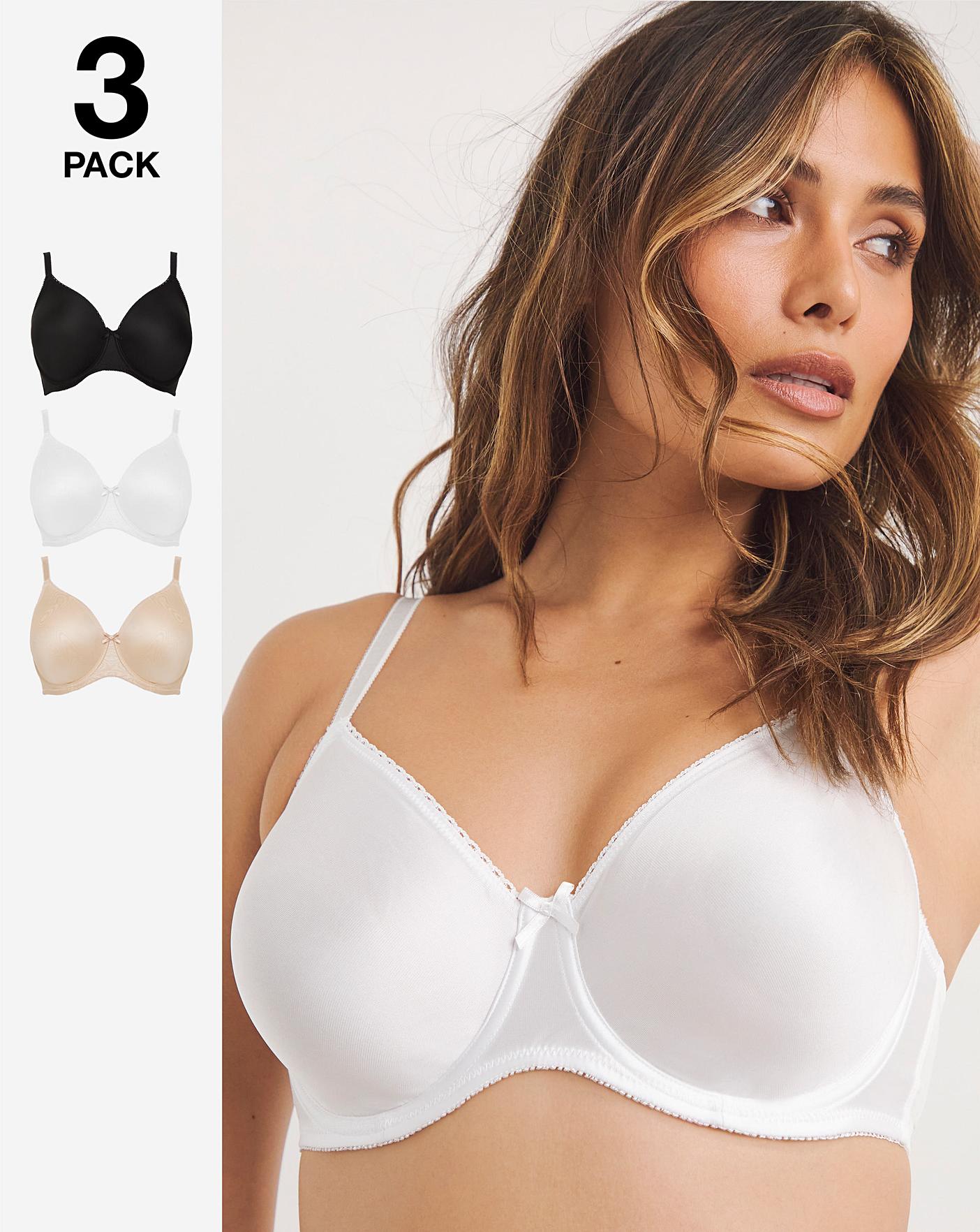 3pk Underwired Full Cup Minimiser Bras, Underwired for support