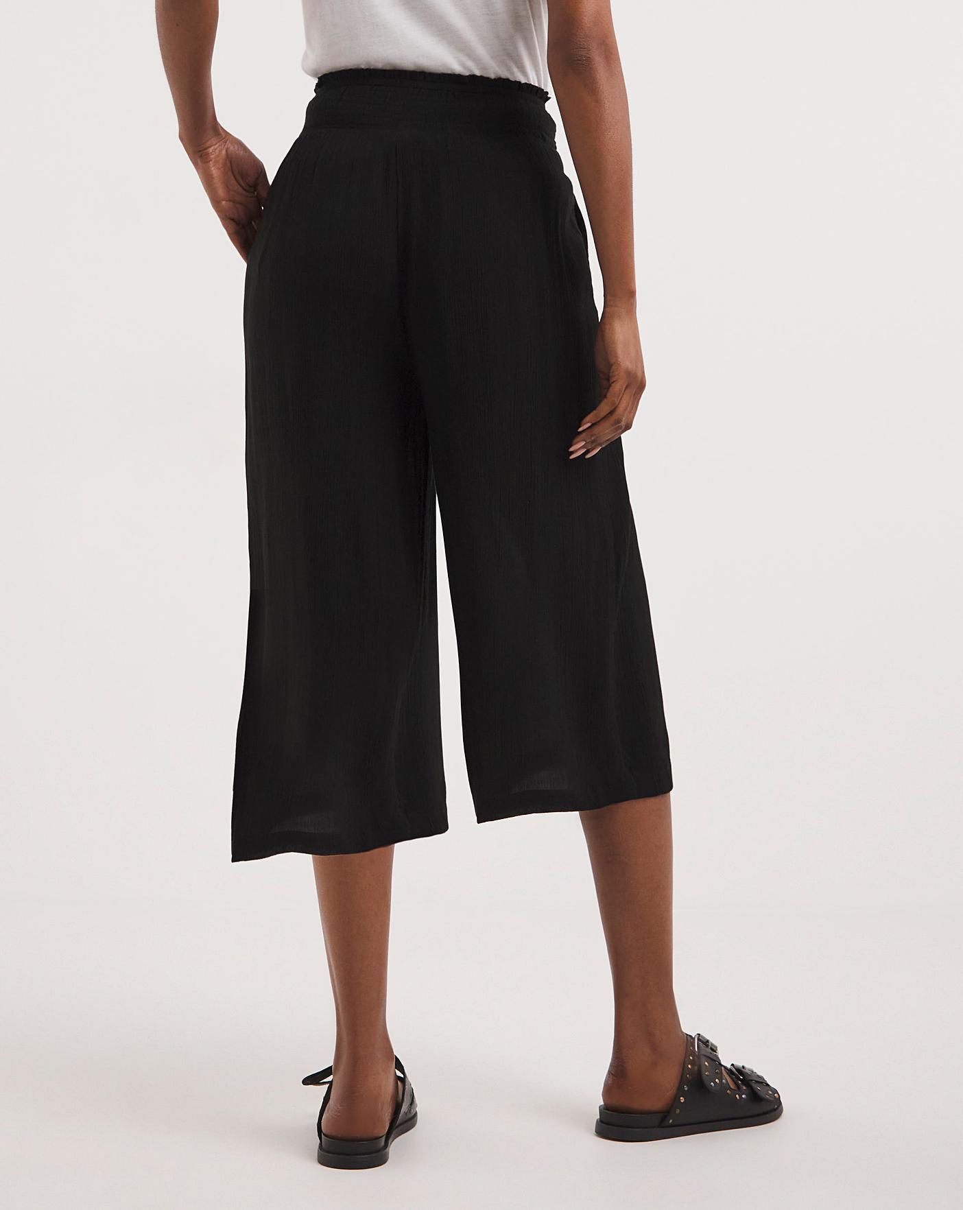 Crinkle Shirred Waist Culottes | J D Williams