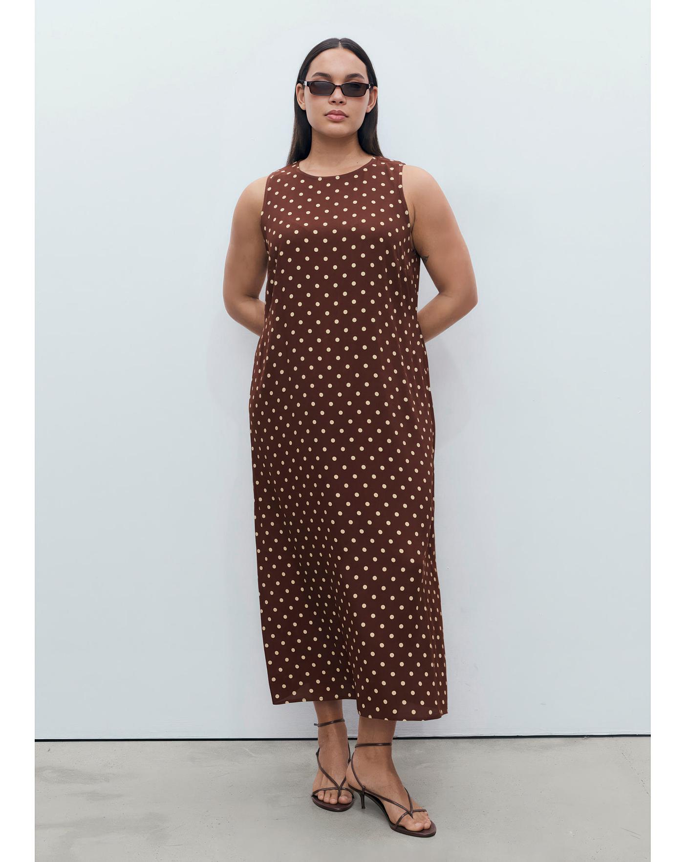 can you wear a black dress with brown boots Mango Lace Cut-out Long Silk Slip Dress