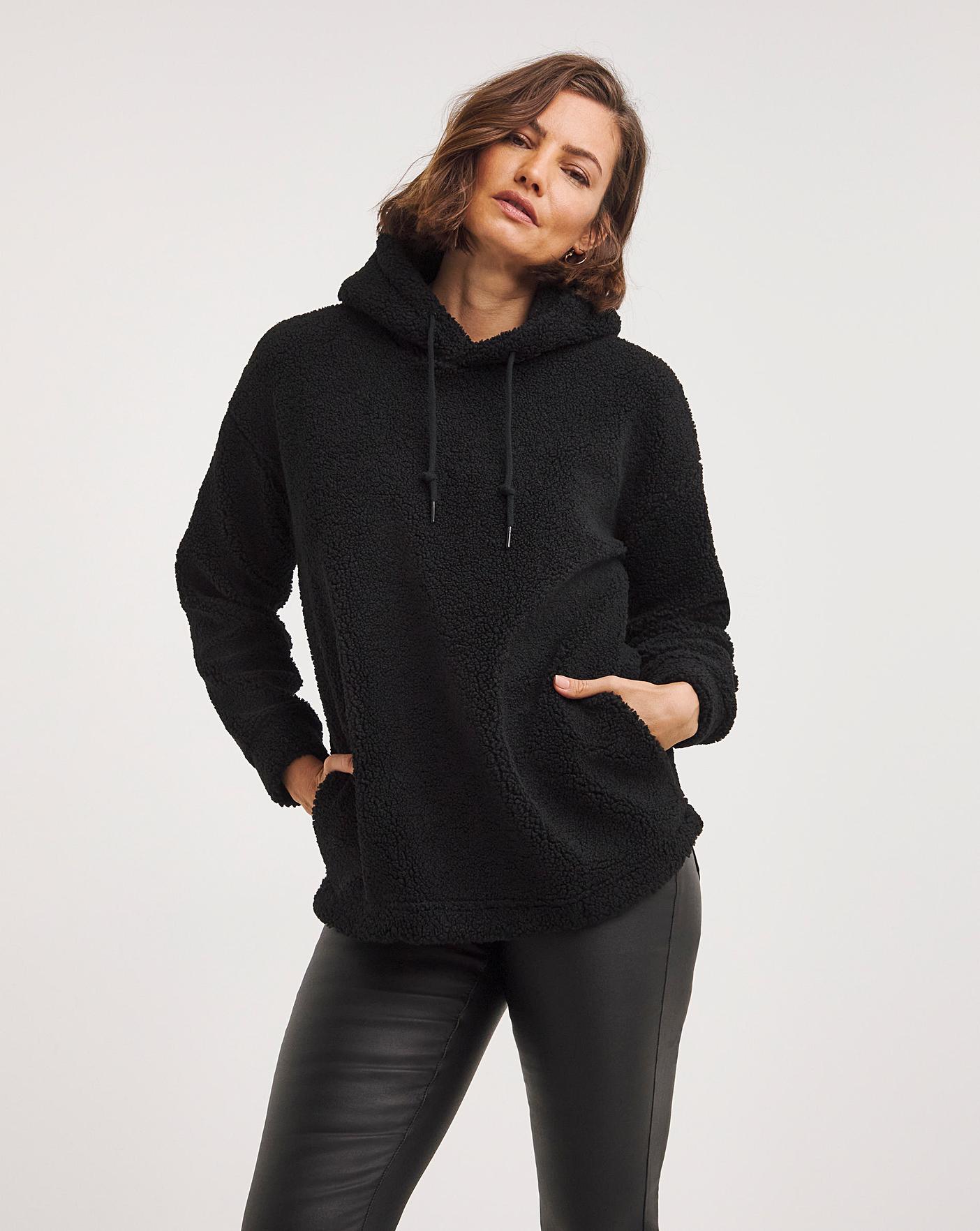 Soft black hot sale hoodie womens