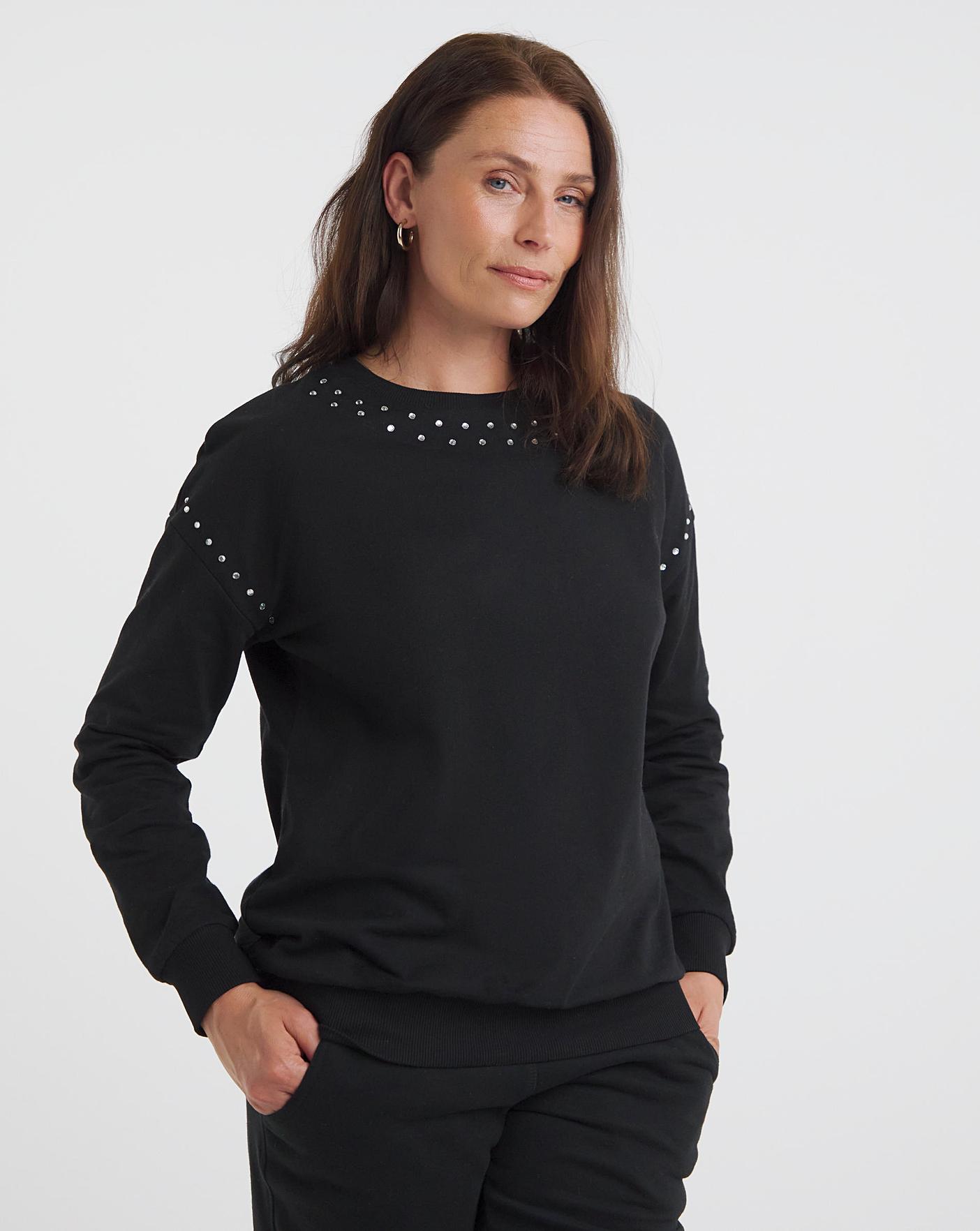 Black studded outlet sweater