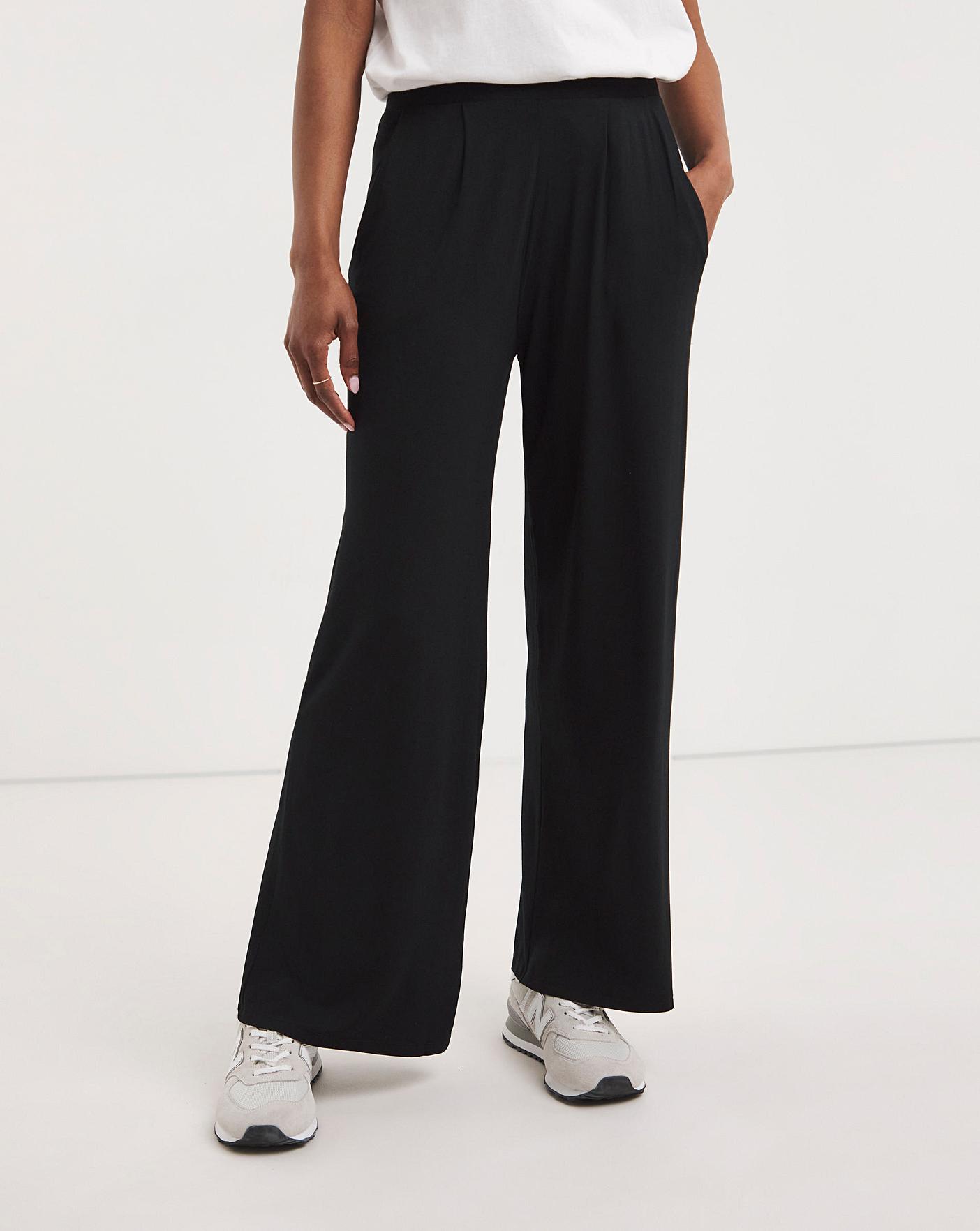 2 Pack Pull On Wide Leg Trousers | J D Williams
