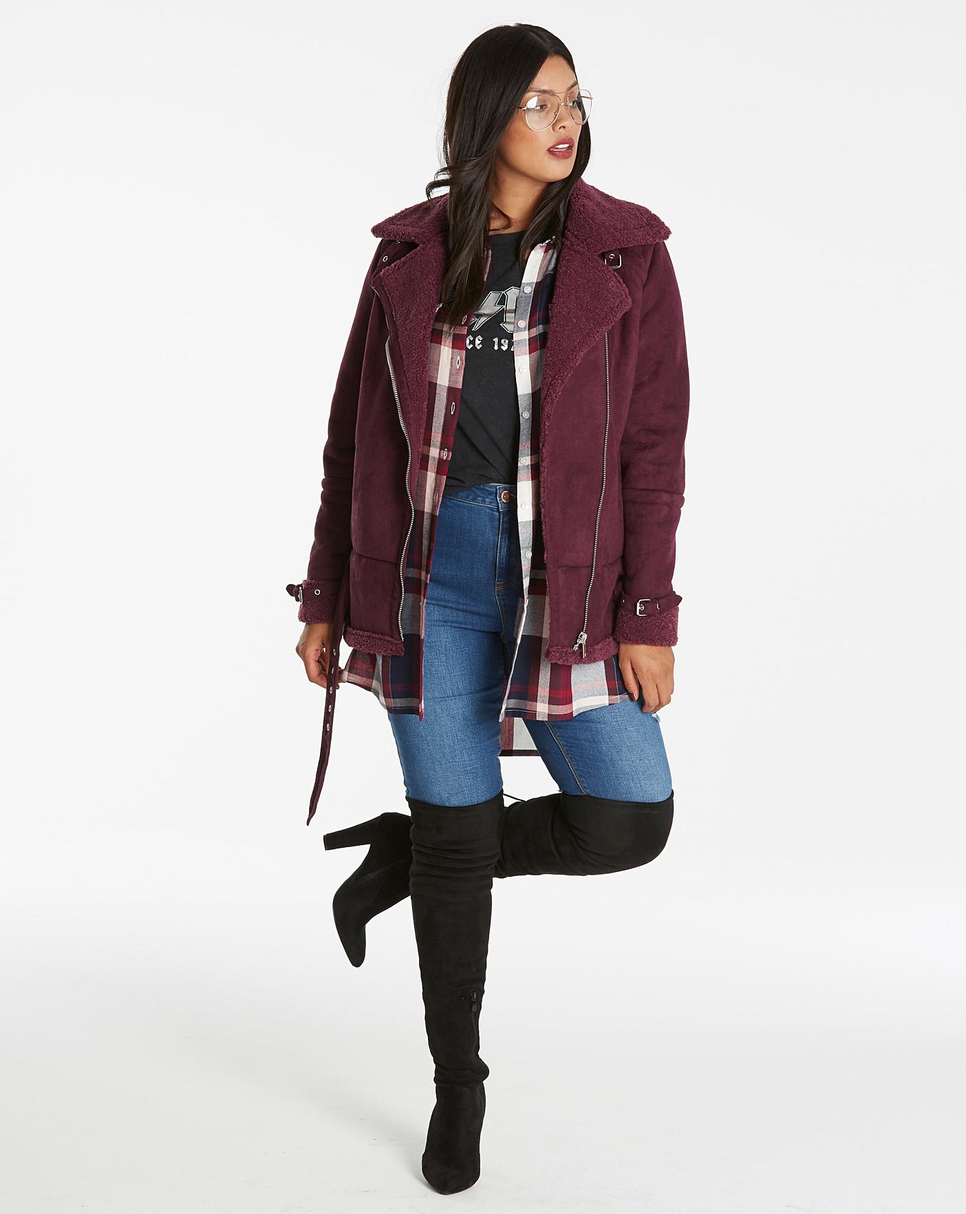 suedette aviator jacket