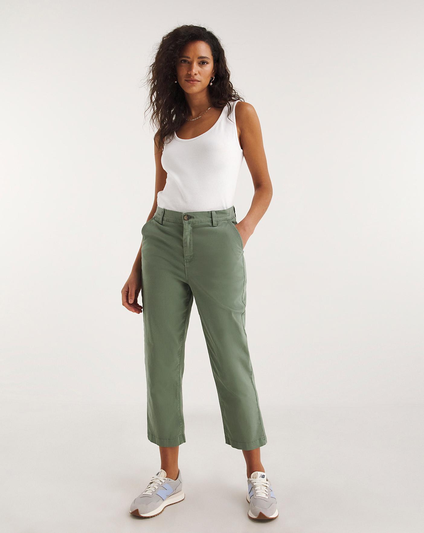 Tailored trousers  Light khaki green  Ladies  HM IN