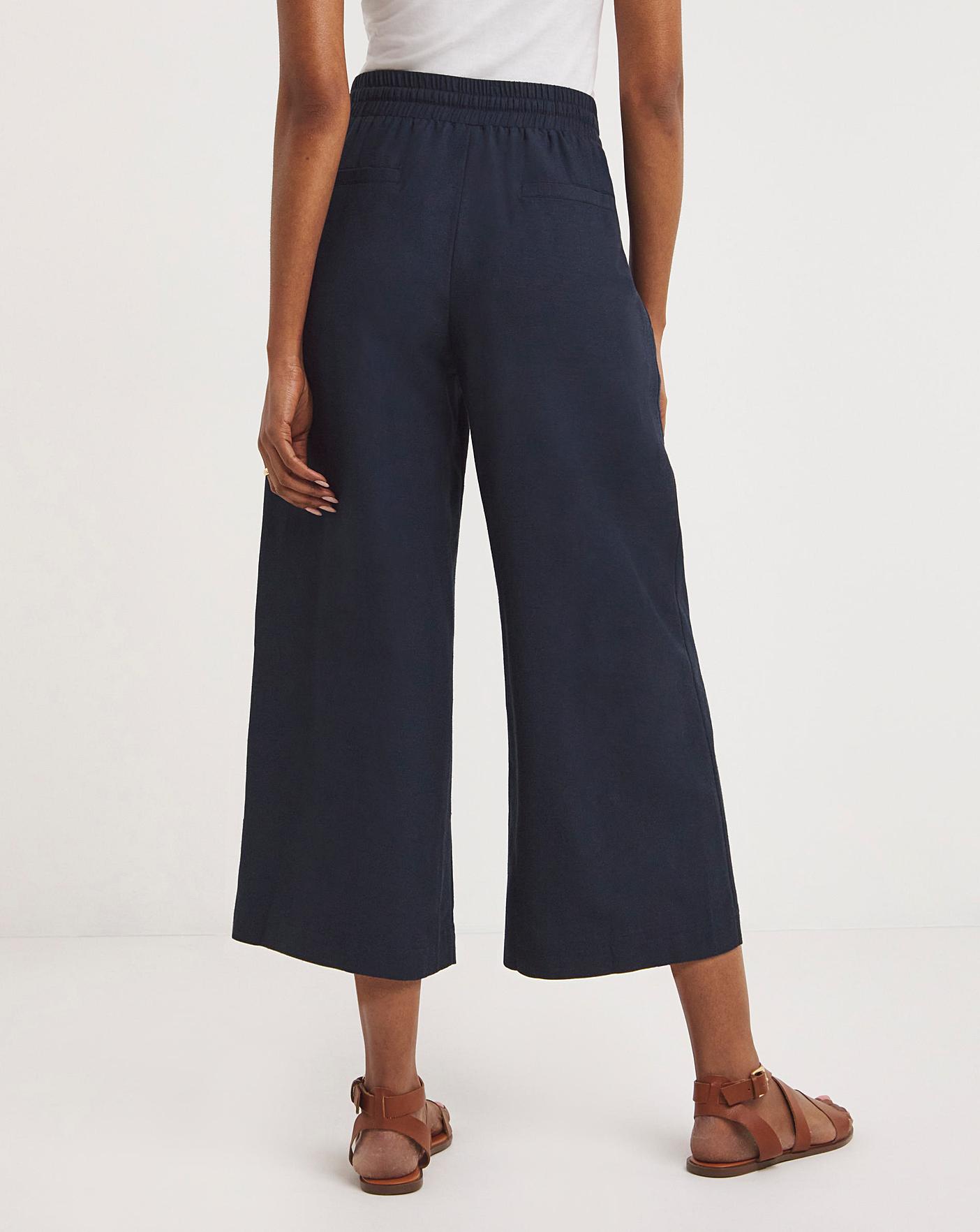 WOMEN'S LINEN PANTS Blue Palazzo Pants, Linen Culottes, High Waist Pants,  Wide Leg Trousers, Maxi Loose Pants, Boho Trousers, Sondeflor -   Singapore