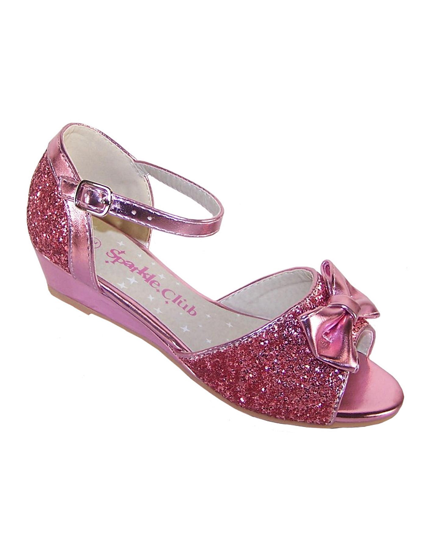 Sparkle Club Pink Glitter Sandals 