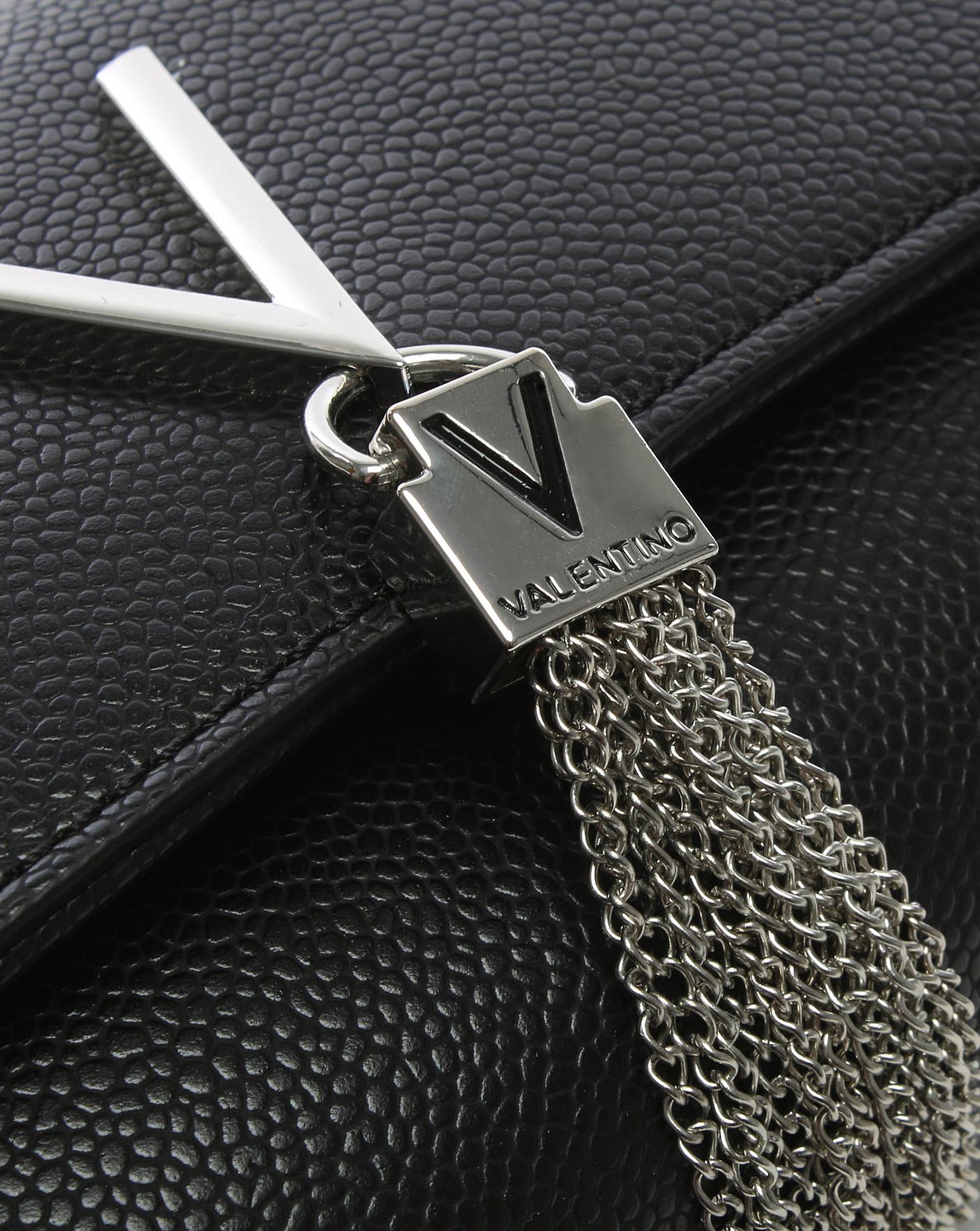 Valentino Bags Divina Black Gold Pebbled Shoulder Bag