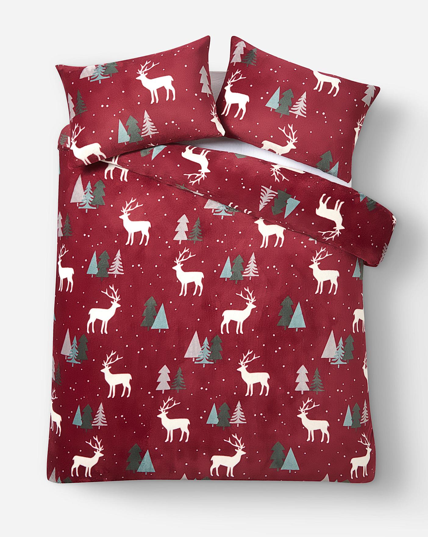 Cosy Stag Fleece Duvet Set J D Williams