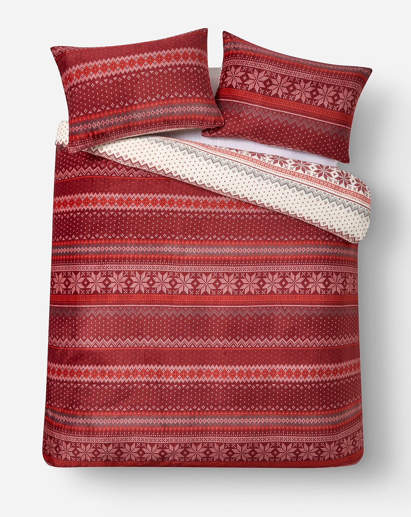Fairisle Fleece Duvet Set J D Williams