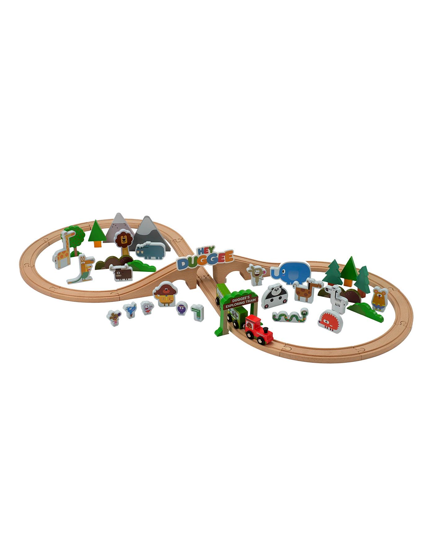 hey play wooden train set