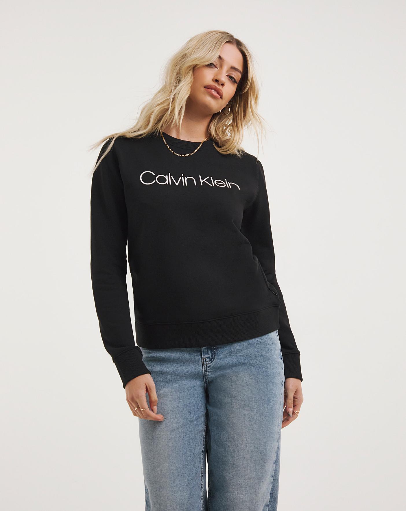 Calvin klein logo sweatshirt on sale womens