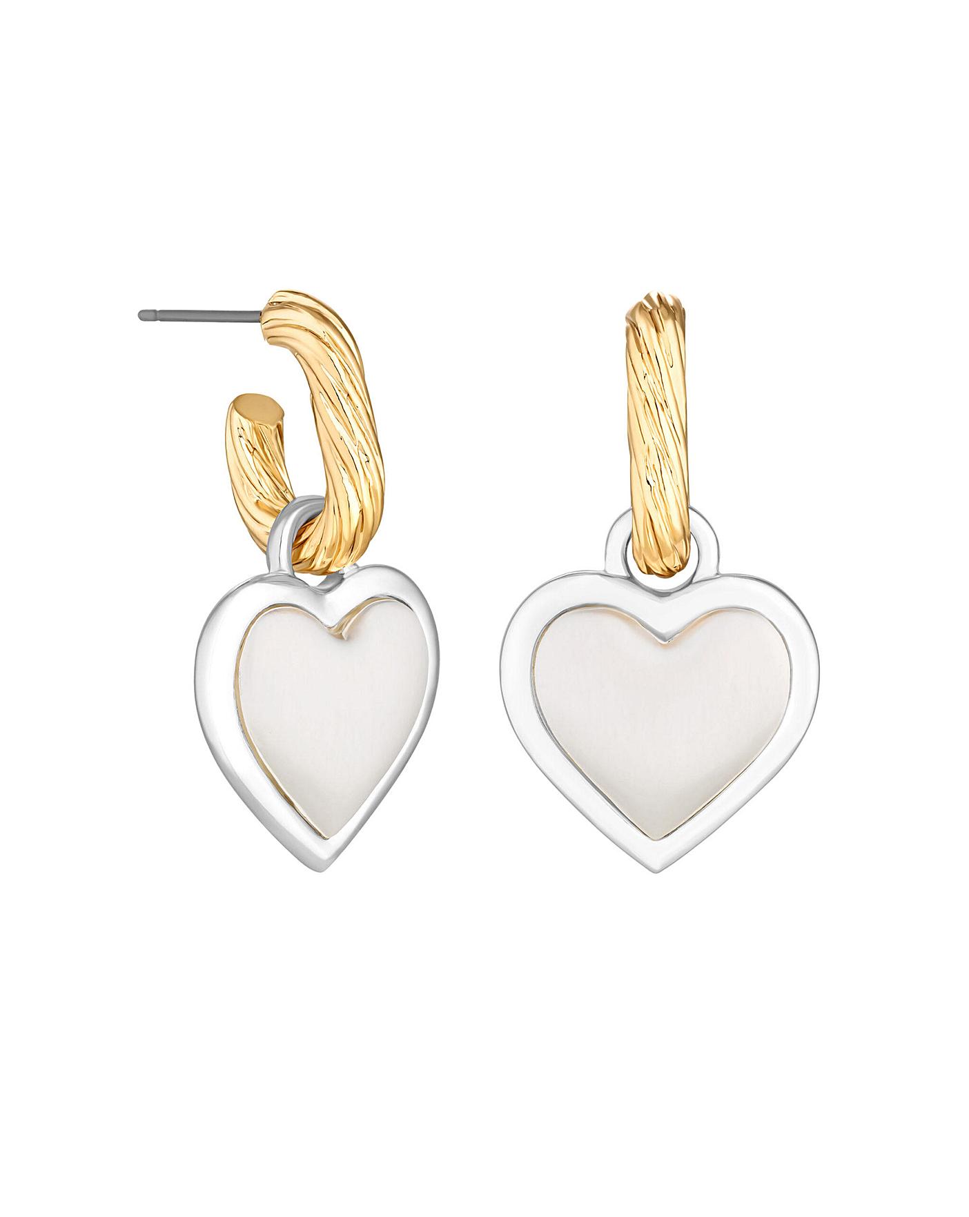 Two tone heart on sale earrings