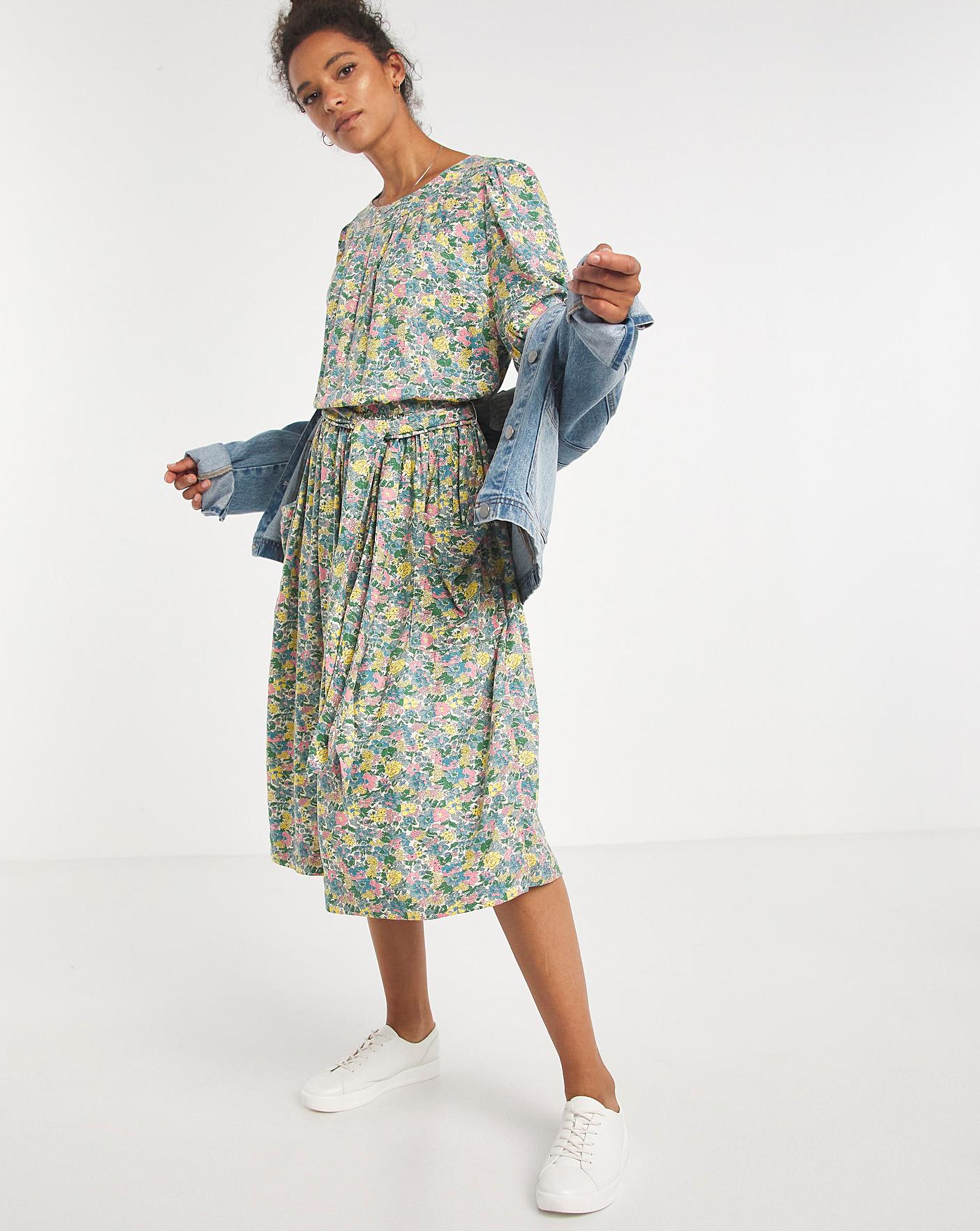 Cath Kidston Puff Sleeve Midi Dress | J 