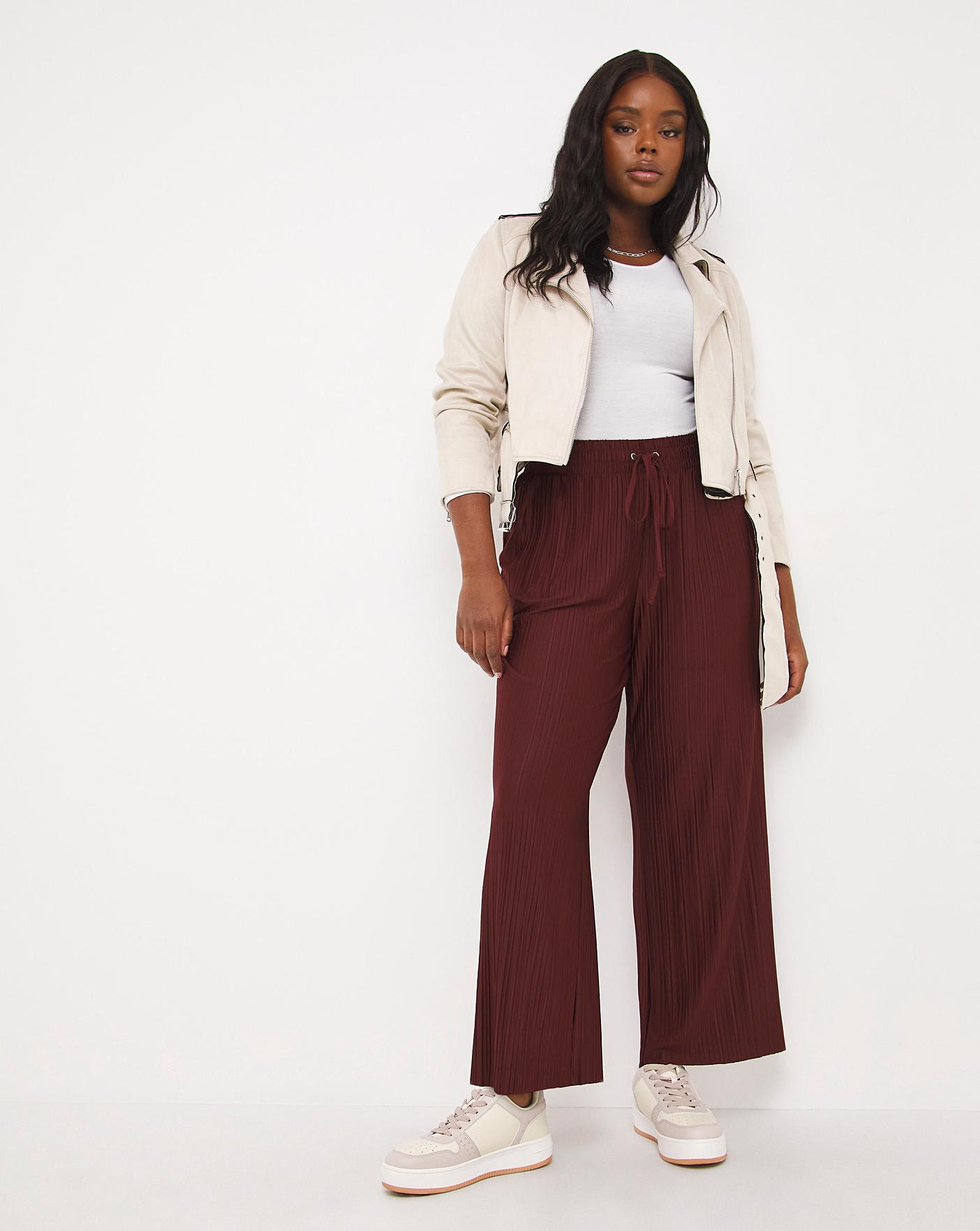 Burgundy straight outlet leg trousers