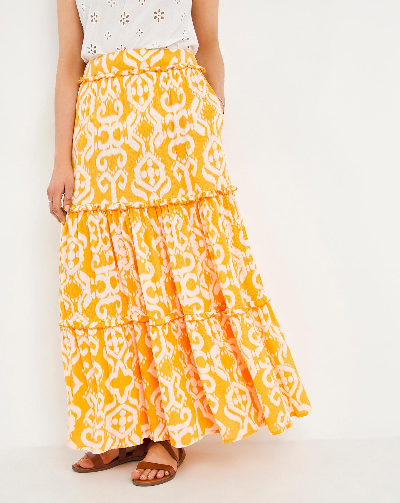 Julipa Tiered Crinkle Skirt J D Williams