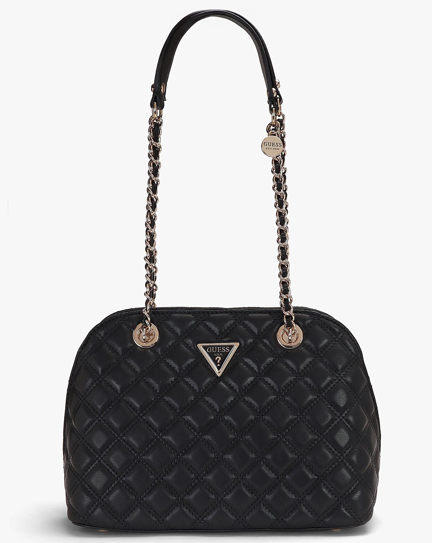 Guess Dome Black Quilted Shoulder Bag Simply Be