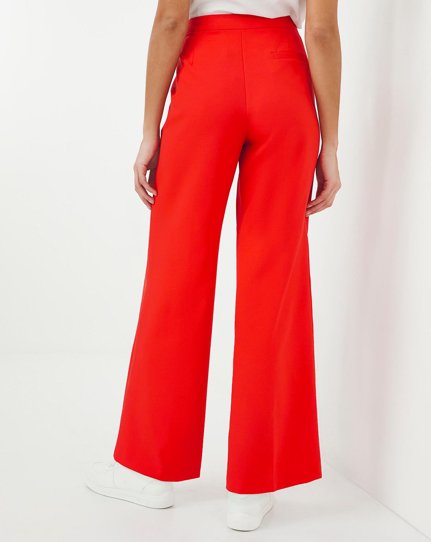 Red Wide Leg Trousers | J D Williams