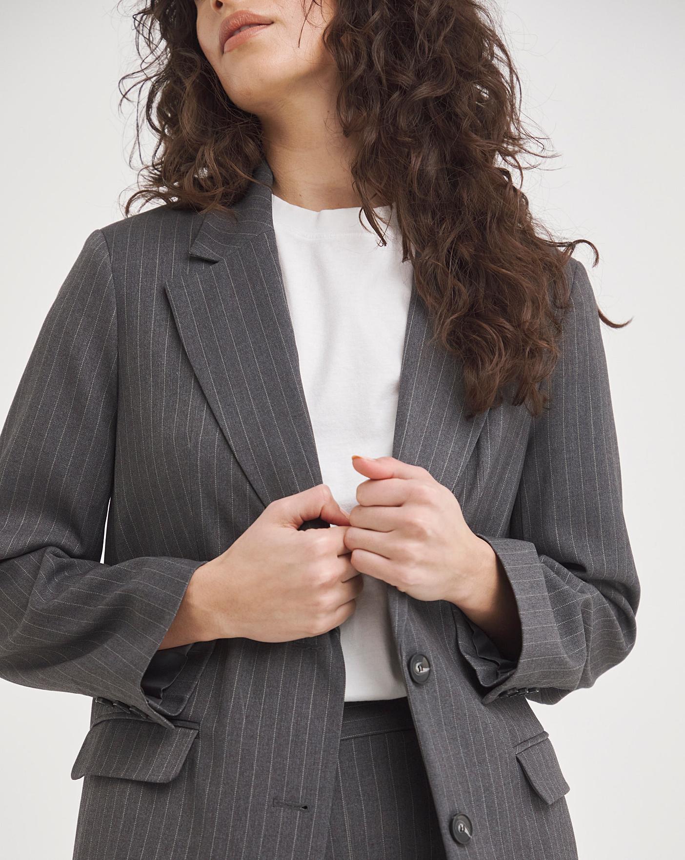 Long gray hotsell blazer womens