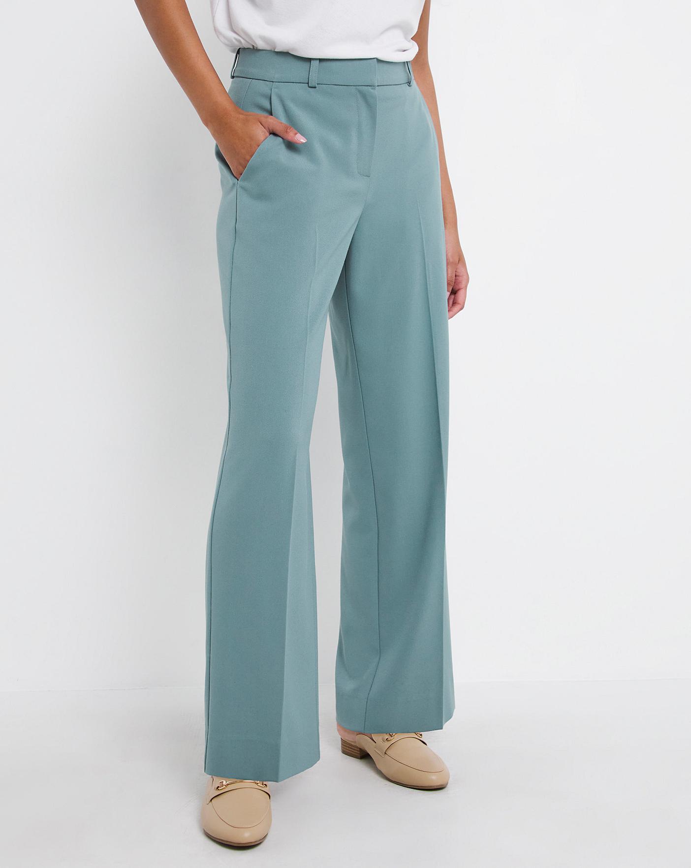 Misty Blue Straight Leg Trousers Ambrose Wilson