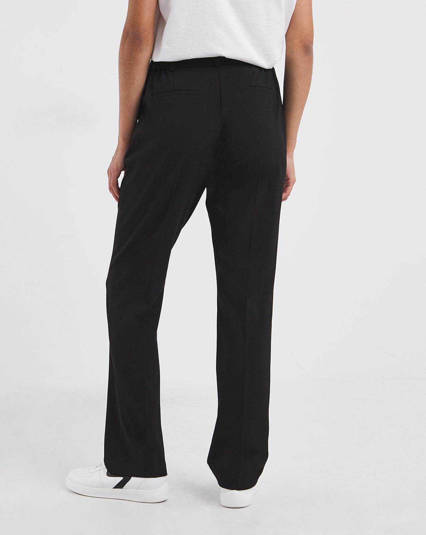 Tailored Straight Leg Black Trousers J D Williams