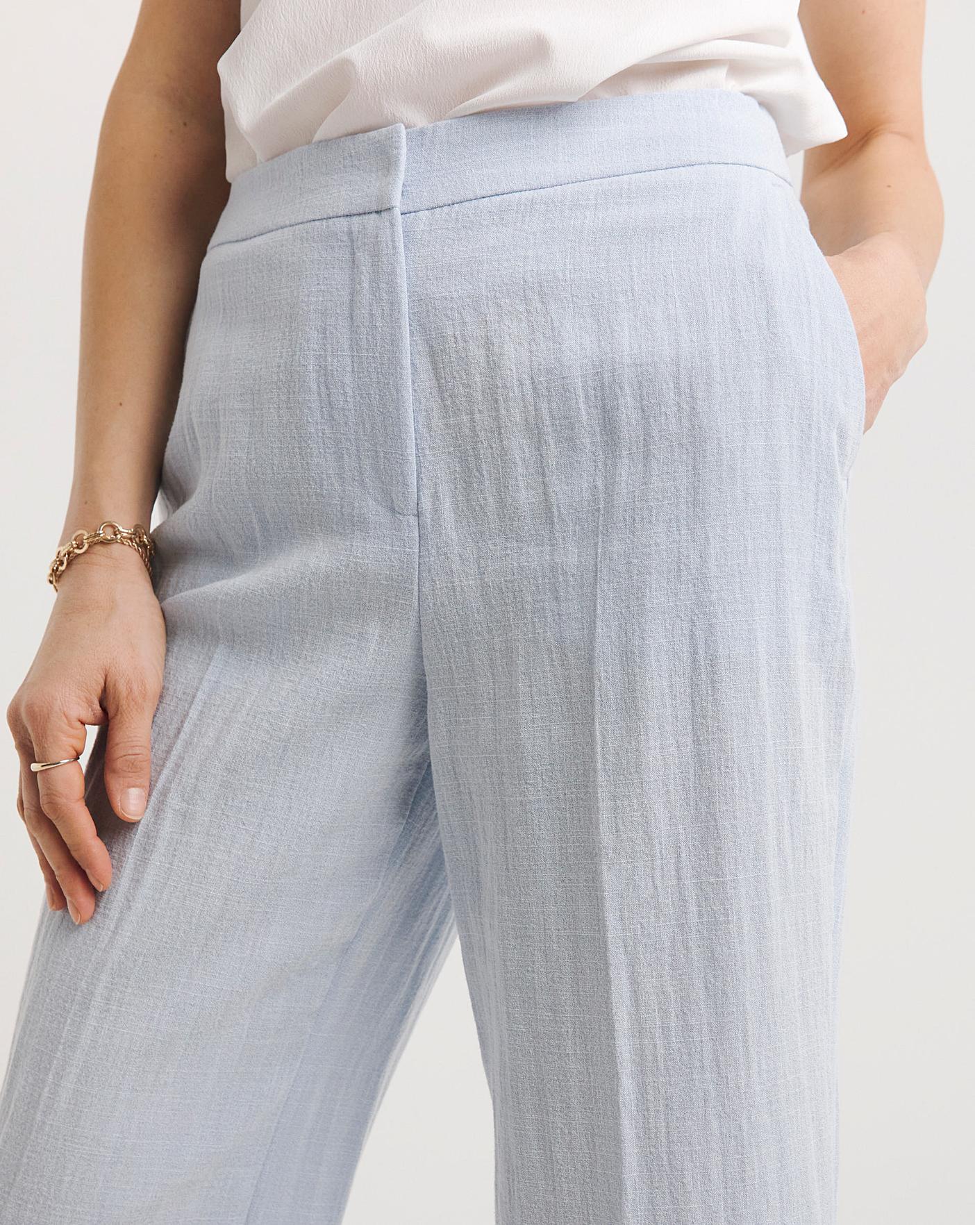 Sky Blue Wide Leg Trousers | Oxendales