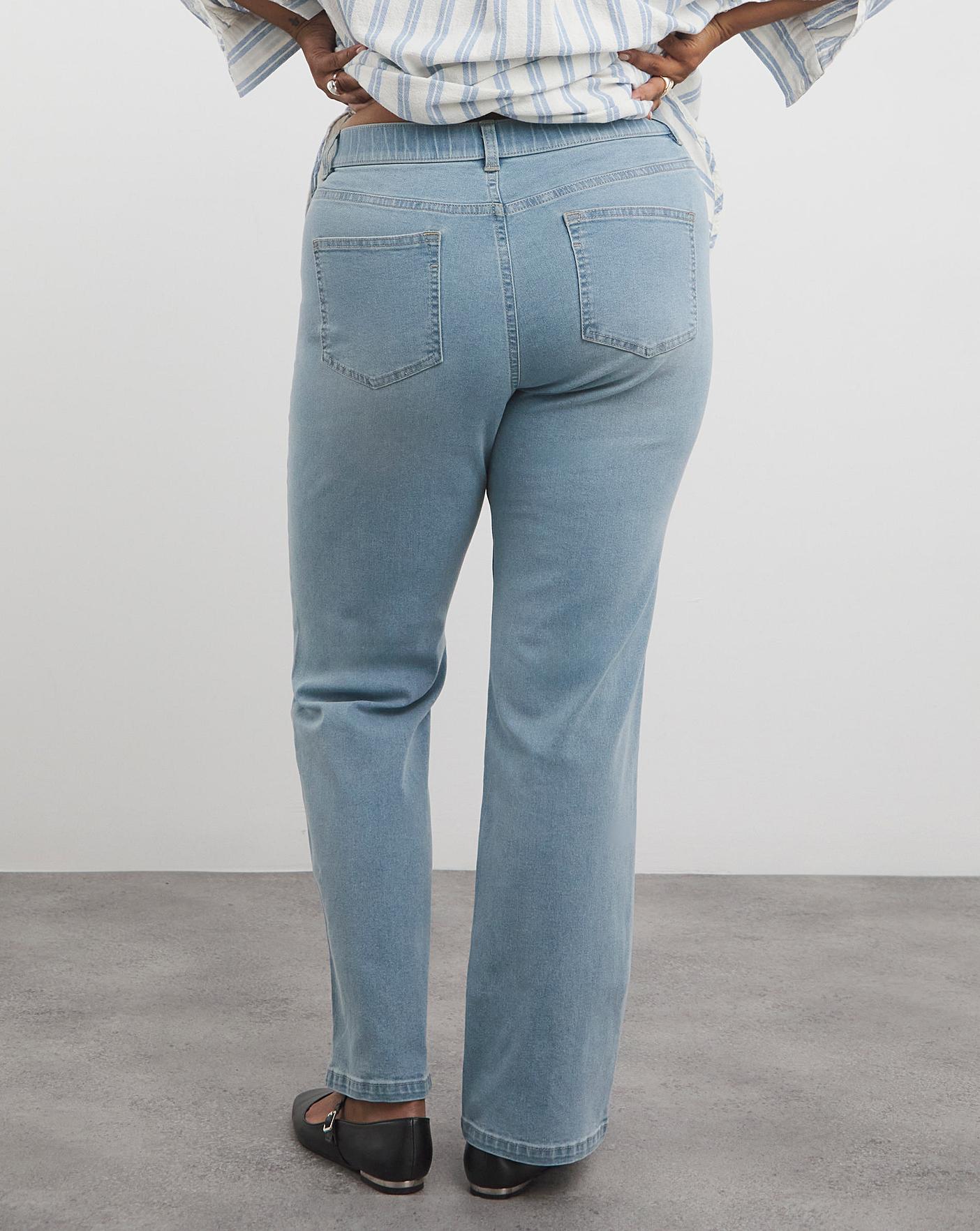 Light wash orders straight leg jeans