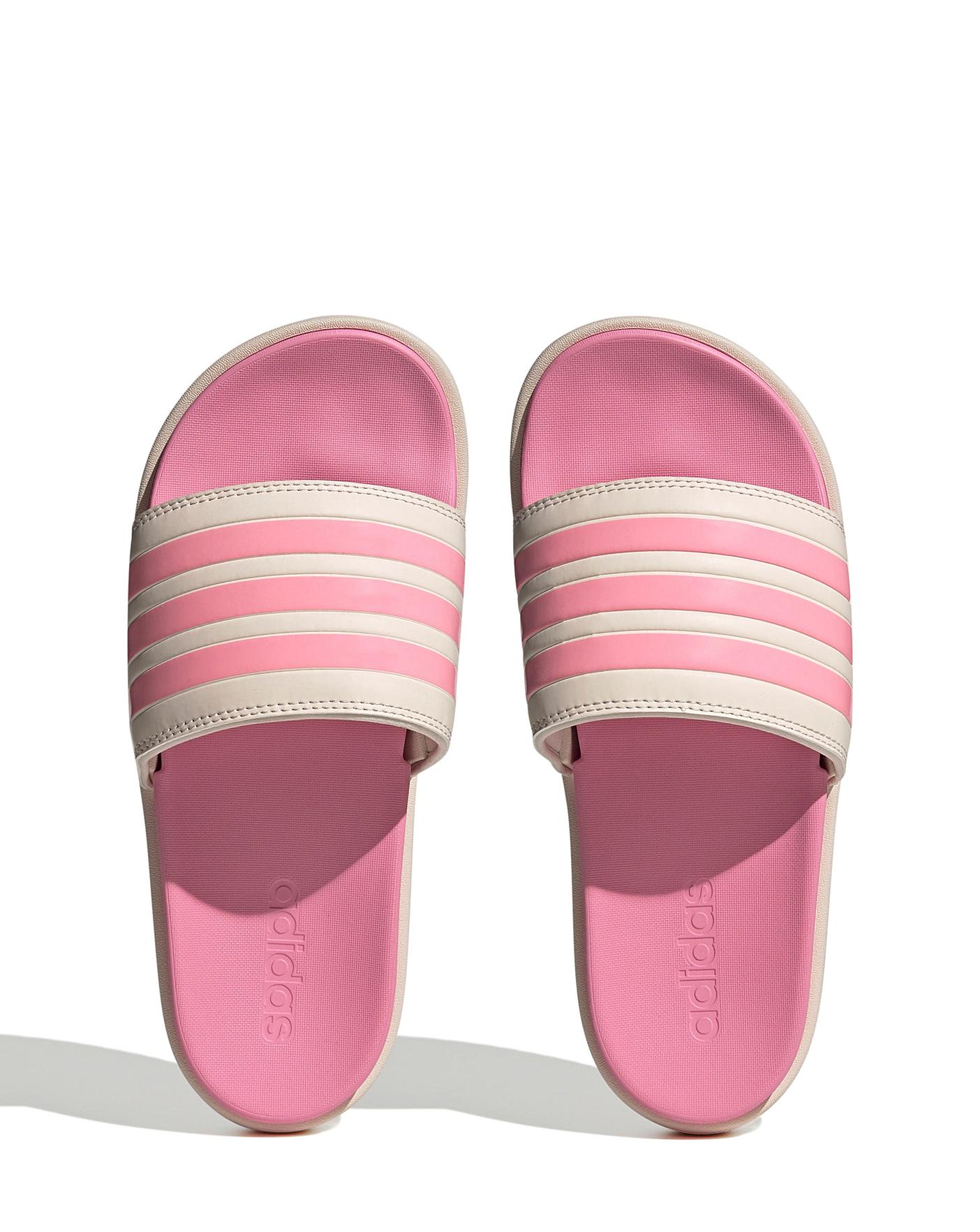 Pink adidas adilette slides online