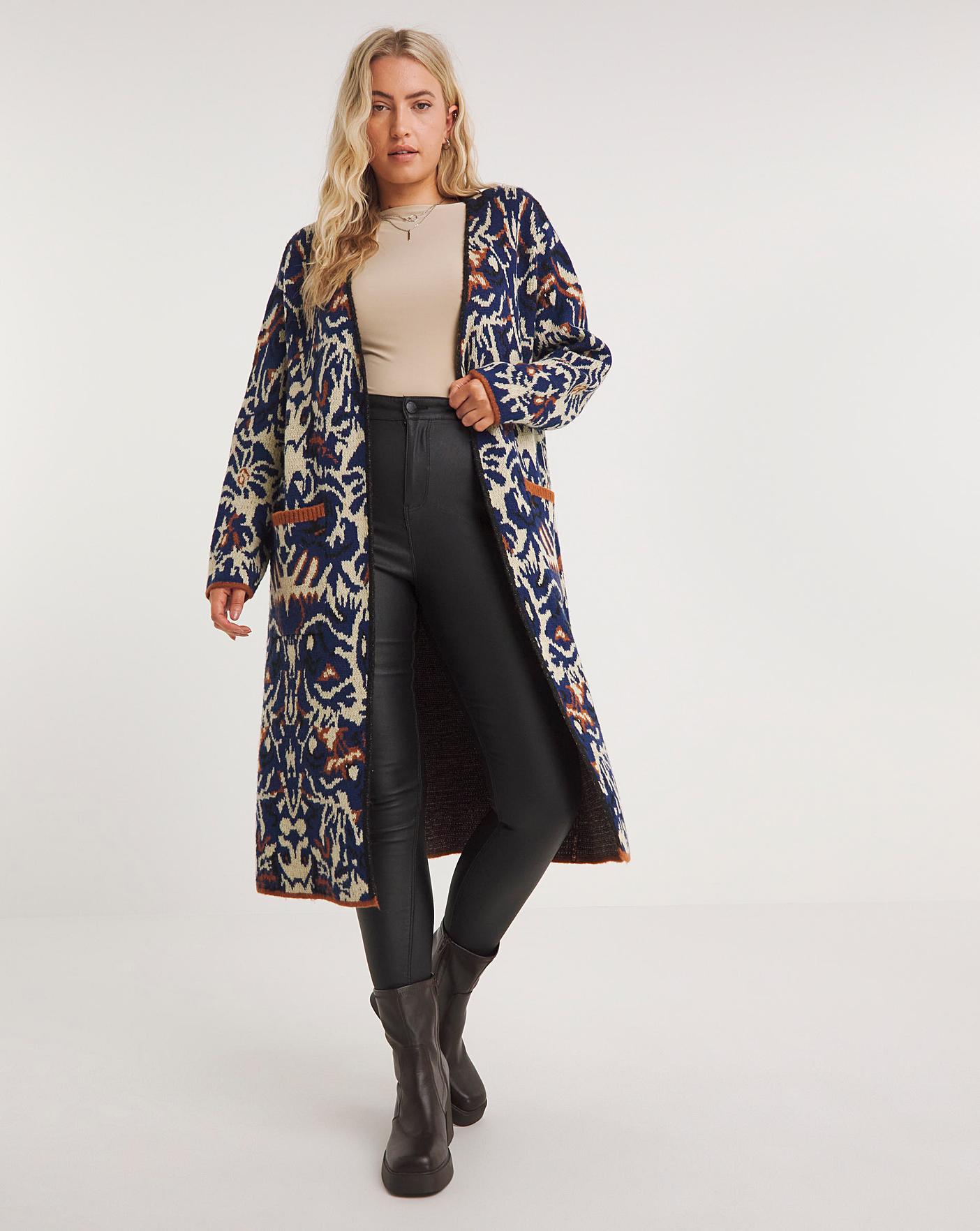 Patterned duster outlet coat