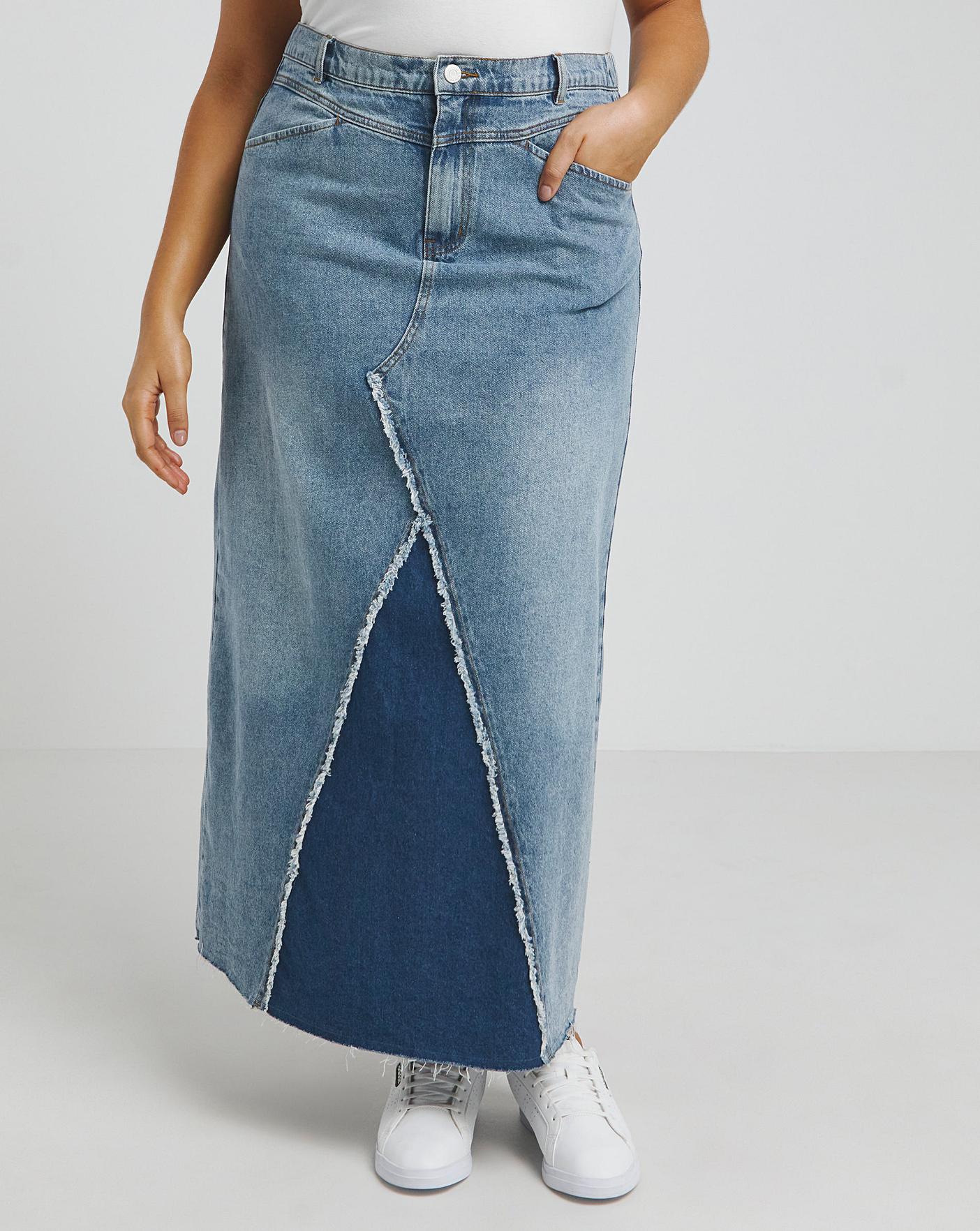 back bi color patchwork remake denim SK（デニムスカート