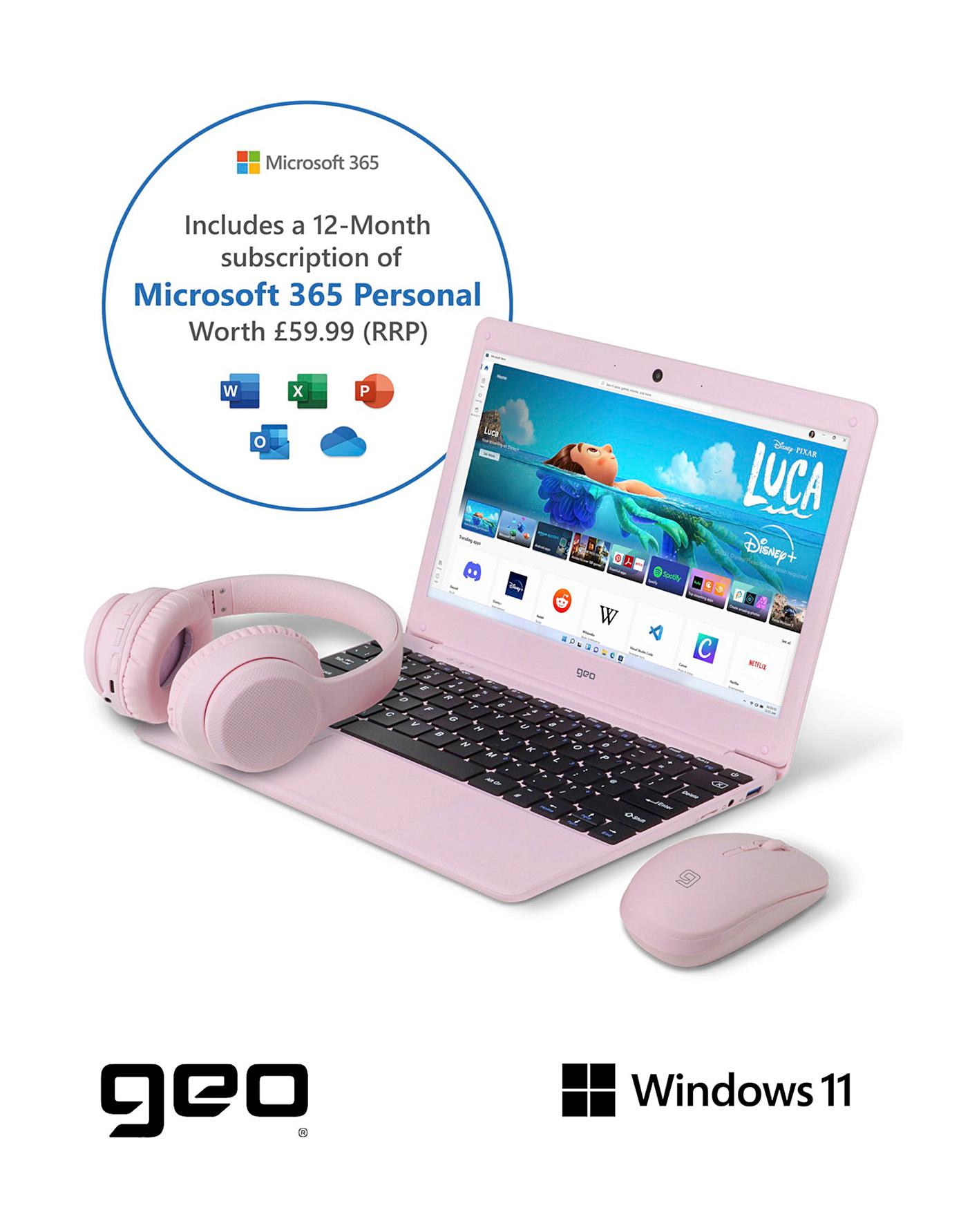 geobook 110 laptop in pink