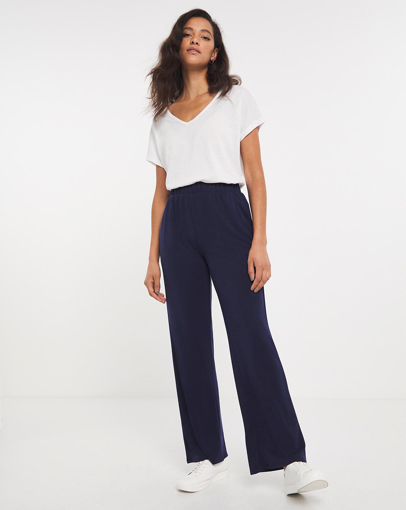 jersey bootcut trousers