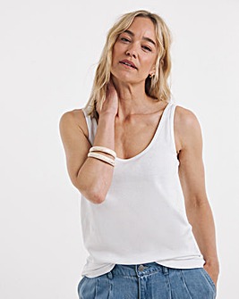 Pure Cotton White Reversible Vest