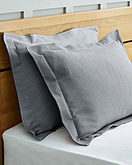 Waffle Cotton Pack of 2 Oxford Pillowcases