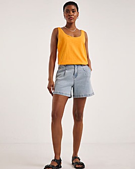 Orange Scoop Neck Vest
