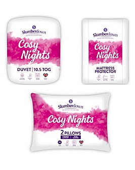 Slumberdown Cosy Nights 10.5 Tog Duvet, Pillows and Mattress Protector Bundle