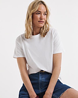 Pure Cotton White Crew Neck Short Sleeve T-shirt