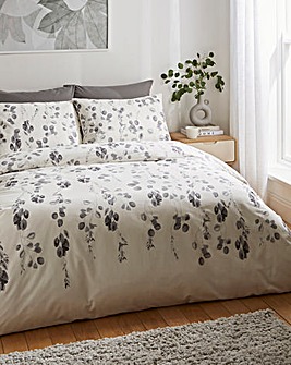 Washed Modern Leaf Duvet Cover Set