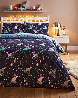 Festive Animals Ski Season Duvet Cover Set